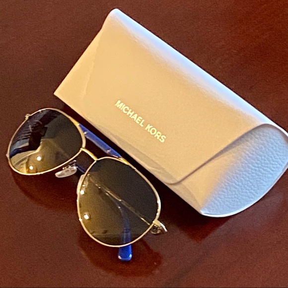 Michael Kors Aviator Sunglasses MK50001 Gold Frame